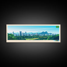 Load image into Gallery viewer, Curitiba, Brazil Panoramic Travel Poster Canvas Print, Curitiba, Brazil Painting, Brazil Art, Curitiba Travel Art, Living Room Painting