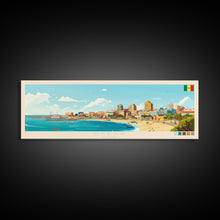 Load image into Gallery viewer, Dakar, Senegal Travel Poster Panoramic Canvas Print, Dakar, Senegal Painting, Senegal Art, Dakar Travel Art, Guest Room Painting