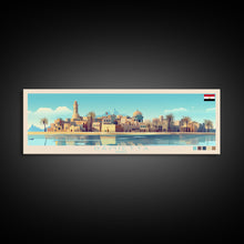 Load image into Gallery viewer, Damietta, Egypt Panoramic Travel Poster Canvas Print, Damietta, Egypt Painting, Egypt Art, Damietta Panoramic Travel Art, Travel Painting