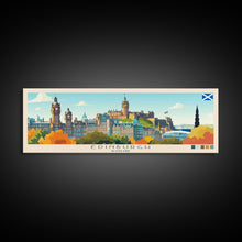Load image into Gallery viewer, Edinburgh, Scotland Panoramic Travel Poster Canvas Print, Edinburgh, Scotland Painting, Scotland Art, Edinburgh Travel Art, Guest Room Painting