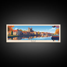 Load image into Gallery viewer, Ely, England Travel Poster Panoramic Canvas Print, Ely, England Painting, England Art, Ely Travel Art, Guest Room Painting