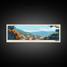 Load image into Gallery viewer, Envigado, Colombia Panoramic Travel Poster Canvas Print, Envigado, Colombia Painting, Colombia Art, Envigado Panoramic Travel Art, Travel Painting