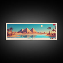 Load image into Gallery viewer, Gizeh, Egypt Panoramic Travel Poster Canvas Print, Gizeh, Egypt Painting, Egypt Art, Gizeh Panoramic Travel Art, Travel Painting