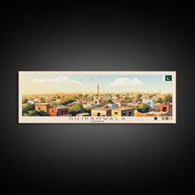Load image into Gallery viewer, Gujranwala, Pakistan Travel Poster Panoramic Canvas Print, Gujranwala, Pakistan Painting, Pakistan Art, Gujranwala Travel Art, Guest Room Painting