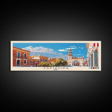 Load image into Gallery viewer, Arequipa, Peru Panoramic Canvas Print, Arequipa, Peru Painting, Peru Art, Arequipa Travel Poster, Travel Art, Guest Room Painting