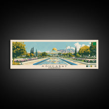 Load image into Gallery viewer, Ashgabat, Turkmenistan Panoramic Canvas Print, Ashgabat, Turkmenistan Painting, Turkmenistan Art, Ashgabat Travel Poster, Travel Art, Guest Room Painting