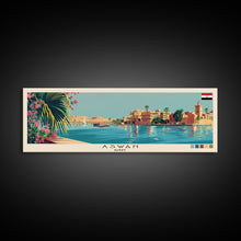 Load image into Gallery viewer, Aswan, Egypt Panoramic Canvas Print, Aswan, Egypt Painting, Egypt Art, Aswan Travel Poster, Travel Art, Housewarming Gift