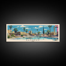 Carregar imagem no visualizador da galeria, Baghdad, Iraq Panoramic Canvas Print, Baghdad, Iraq Painting, Iraq Art, Baghdad Travel Poster, Travel Art, Housewarming Gift