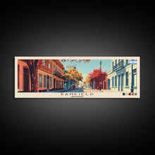 Load image into Gallery viewer, Banfield, Argentina Panoramic Canvas Print, Banfield, Argentina Painting, Argentina Art, Banfield Travel Poster, Travel Art, Guest Room Painting