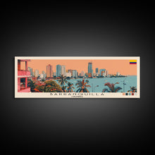 Load image into Gallery viewer, Barranquilla, Colombia Panoramic Canvas Print, Barranquilla, Colombia Painting, Colombia Art, Barranquilla Travel Poster, Travel Art, Guest Room Painting