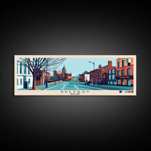 Load image into Gallery viewer, Belfast, Ireland Panoramic Canvas Print, Belfast, Ireland Painting, Ireland Art, Belfast Travel Poster, Travel Art, Vacation Gift