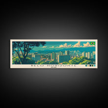 Load image into Gallery viewer, Belo Horizonte, Brazil Panoramic Canvas Print, Belo Horizonte, Brazil Painting, Brazil Art, Belo Horizonte Travel Poster, Travel Art, Guest Room Painting