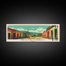 Load image into Gallery viewer, Benito Juarez, Mexico Panoramic Canvas Print, Benito Juarez, Mexico Painting, Mexico Art, Benito Juarez Travel Poster, Travel Art, Living Room Painting