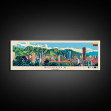 Load image into Gallery viewer, Bogota, Colombia Panoramic Canvas Print, Bogota, Colombia Painting, Colombia Art, Bogota Travel Poster, Travel Art, Living Room Painting