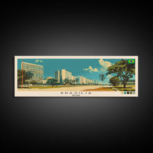 Load image into Gallery viewer, Brasilia, Brazil Panoramic Canvas Print, Brasilia, Brazil Painting, Brazil Art, Brasilia Travel Poster, Travel Art, Housewarming Gift