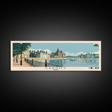 Carregar imagem no visualizador da galeria, Cardiff, Wales Panoramic Canvas Print, Cardiff, Wales Painting, Wales Art, Cardiff Travel Poster, Travel Art, Guest Room Painting