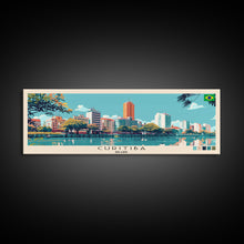 Load image into Gallery viewer, Curitiba, Brazil Panoramic Canvas Print, Curitiba, Brazil Painting, Brazil Art, Curitiba Travel Poster, Travel Art, Guest Room Painting