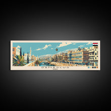 Load image into Gallery viewer, Damascus, Syria Panoramic Canvas Print, Damascus, Syria Painting, Syria Art, Damascus Travel Poster, Travel Art, Guest Room Painting