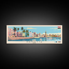 Load image into Gallery viewer, Damietta, Egypt Panoramic Canvas Print, Damietta, Egypt Painting, Egypt Art, Damietta Travel Poster, Travel Art, Guest Room Painting