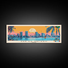 Load image into Gallery viewer, Dar es Salaam, Tanzania Panoramic Canvas Print, Dar es Salaam, Tanzania Painting, Tanzania Art, Dar es Salaam Travel Poster, Travel Art, Living Room Painting
