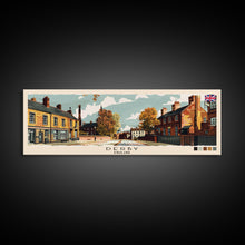 Load image into Gallery viewer, Derby, England Panoramic Canvas Print, Derby, England Painting, England Art, Derby Travel Poster, Travel Art, Vacation Gift