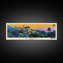 Load image into Gallery viewer, Gonder, Ethiopia Panoramic Canvas Print, Gonder, Ethiopia Painting, Ethiopia Art, Gonder Travel Poster, Travel Art, Guest Room Painting
