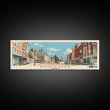 Load image into Gallery viewer, Worcester, England Panoramic Canvas Print, Worcester, England Painting, England Art, Worcester Travel Poster, Travel Art, Guest Room Painting