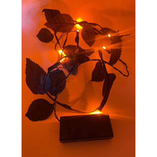 Load image into Gallery viewer, Seasonal Specialties Black Leaf Led Garland Lights Halloween Orange Lights.