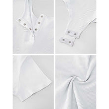 Load image into Gallery viewer, LE3NO Womens Scoop Neck Ribbed Knit Henley Top