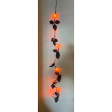 Load image into Gallery viewer, Seasonal Specialties Black Leaf Led Garland Lights Halloween Orange Lights.