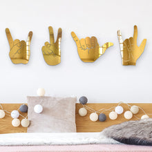 Carregar imagem no visualizador da galeria, Bundle |  4-Piece Set of Rock On, Hang Loose, I Love You and Peace Sign Hand Silhouettes