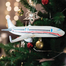 Carregar imagem no visualizador da galeria, Airplane Glass Christmas Ornament