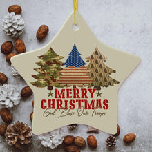 Carregar imagem no visualizador da galeria, God Bless Our Troops American Military Christmas Ornament