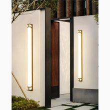 Load image into Gallery viewer, Black/Gold Outdoor Waterproof LED Long Wall Lamp for Garden, Villa, Porch