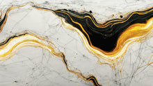 Carregar imagem no visualizador da galeria, Luxurious Marble Wallpaper. Gold and Black Marble Slate Wall Mural. #6735
