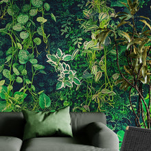 Load image into Gallery viewer, Greenery Jungle Bush Wallpaper Mural. Tropical Leaves / Fern Wallpaper. #6765
