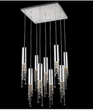 Carregar imagem no visualizador da galeria, 5 Lights - Hanging crystal light fixture for lobby, staircase, loft, stairwell