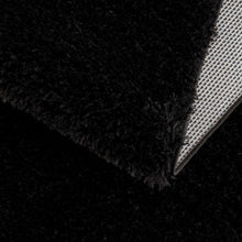 Carregar imagem no visualizador da galeria, Faina Solid Black Shag Rug Washable