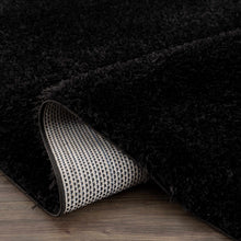 Carregar imagem no visualizador da galeria, Faina Solid Black Shag Rug Washable