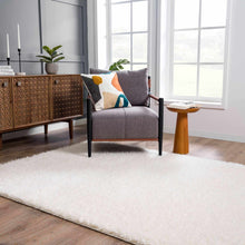 Cargar imagen en el visor de la galería, Faina Solid Cream Shag Rug Washable
