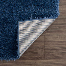 Carregar imagem no visualizador da galeria, Faina Solid Dark Blue Shag Rug Washable
