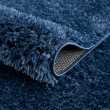 Carregar imagem no visualizador da galeria, Faina Solid Dark Blue Shag Rug Washable