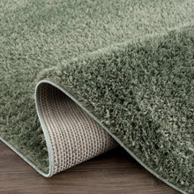 Carregar imagem no visualizador da galeria, Faina Solid Green Shag Rug Washable