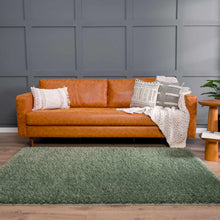 Carregar imagem no visualizador da galeria, Faina Solid Green Shag Rug Washable