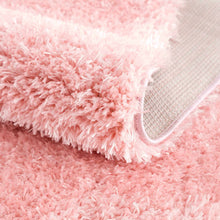 Carregar imagem no visualizador da galeria, Faina Solid Pink Shag Rug Washable