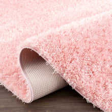 Carregar imagem no visualizador da galeria, Faina Solid Pink Shag Rug Washable
