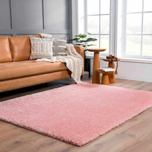 Carregar imagem no visualizador da galeria, Faina Solid Pink Shag Rug Washable