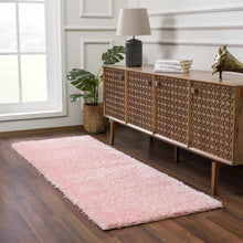 Carregar imagem no visualizador da galeria, Faina Solid Pink Shag Rug Washable