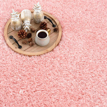 Carregar imagem no visualizador da galeria, Faina Solid Pink Shag Rug Washable