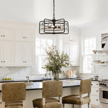 Carregar imagem no visualizador da galeria, 4-Light Golden or Black Modern Crystal Island Pendant Light